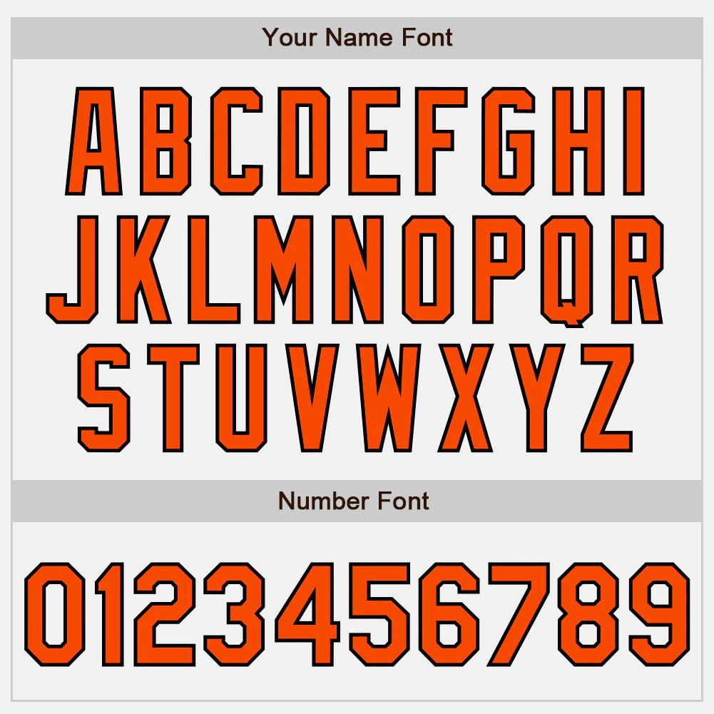White & Orange-Black Baseball Jersey | Customizable Name and Number