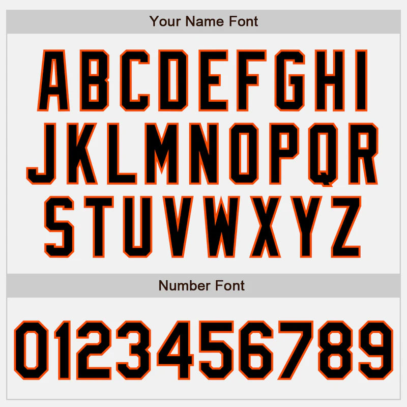 Personal-Use Baseball Jersey | White Black-Orange Custom TextName and Number Option