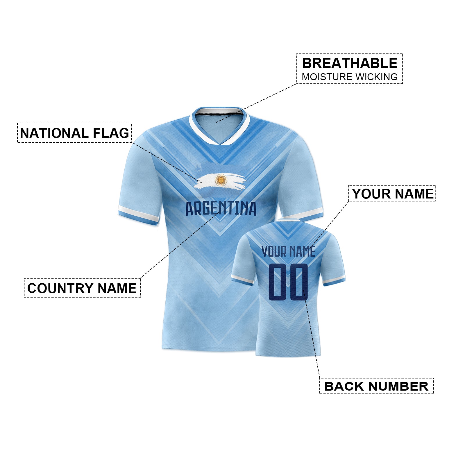 Custom Football Jersey with Name & Number | Breathable Team Soccer Shirt