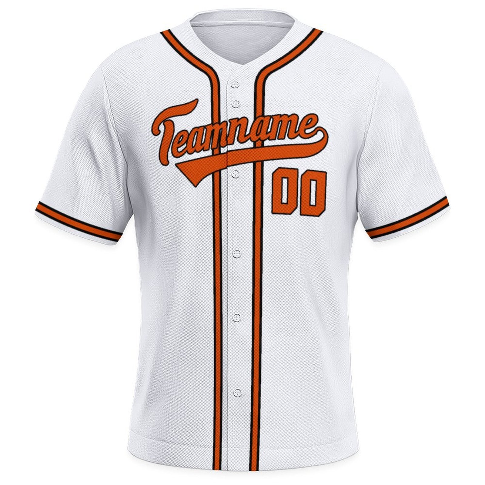 White & Orange-Black Baseball Jersey | Customizable Name and Number