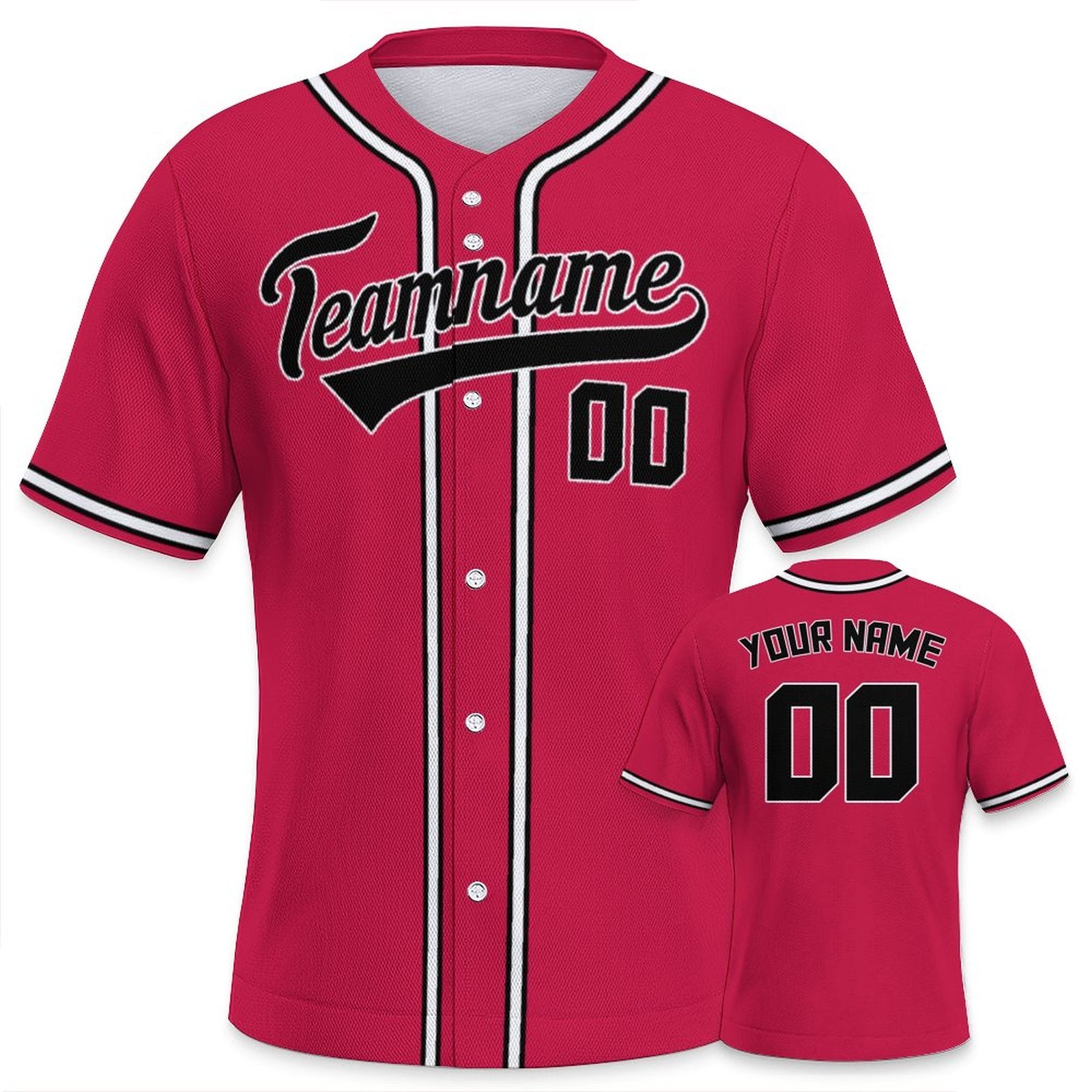 Custom Red Black-White Baseball Jersey | Personalized Authentic Team Style Shirt