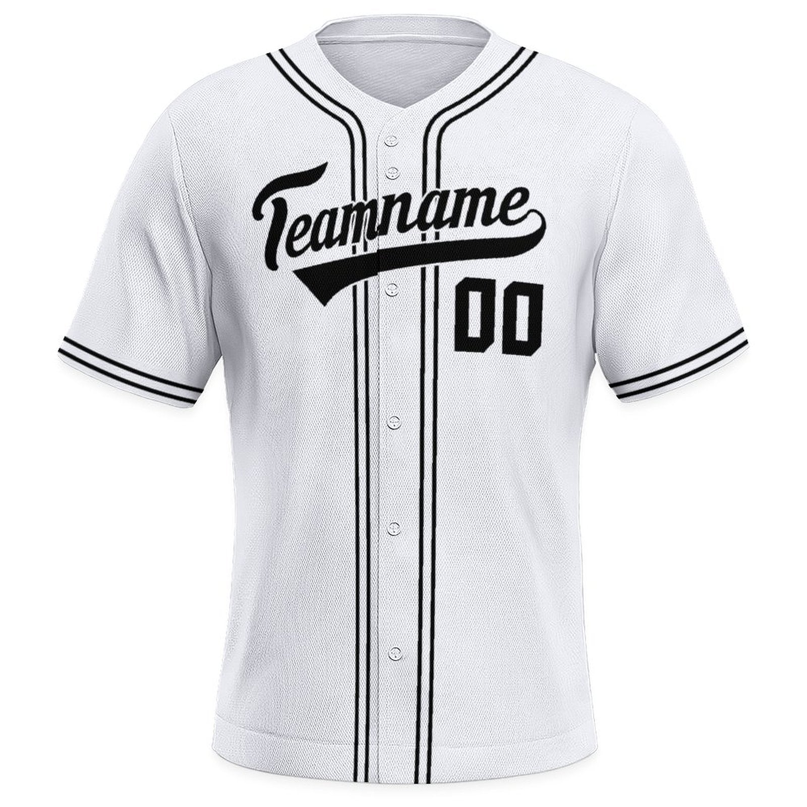 Baseball Team Jersey with Custom Name and Number | White Black Personalized Sportswear