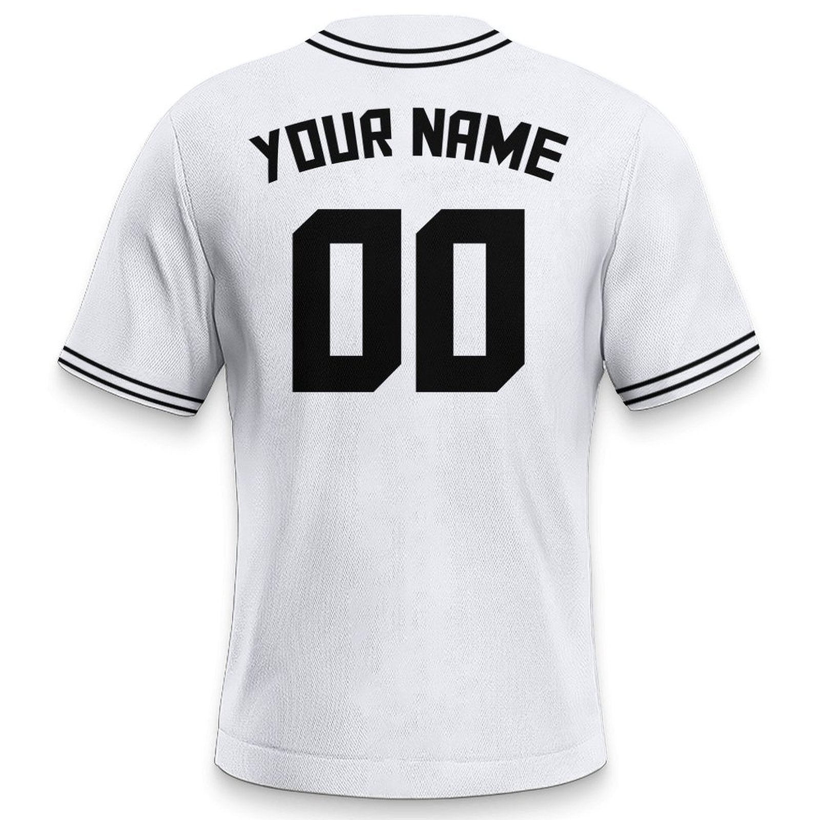 Baseball Team Jersey with Custom Name and Number | White Black Personalized Sportswear