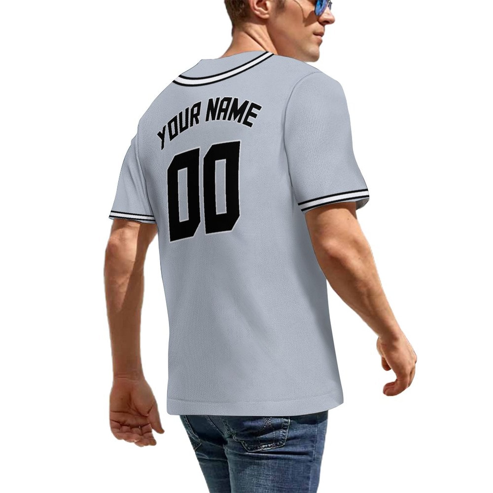 Custom Gray Black-White Baseball Jersey | Name and Number Personalization for Team Practice