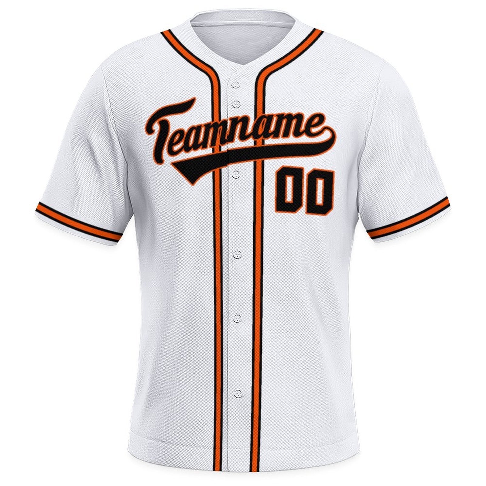 Personal-Use Baseball Jersey | White Black-Orange Custom TextName and Number Option