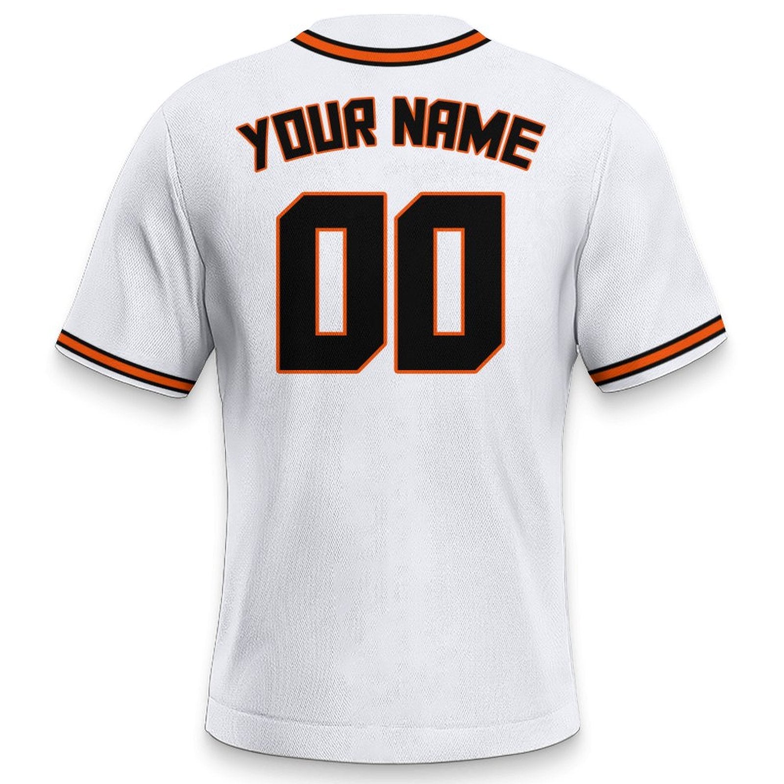 Personal-Use Baseball Jersey | White Black-Orange Custom TextName and Number Option