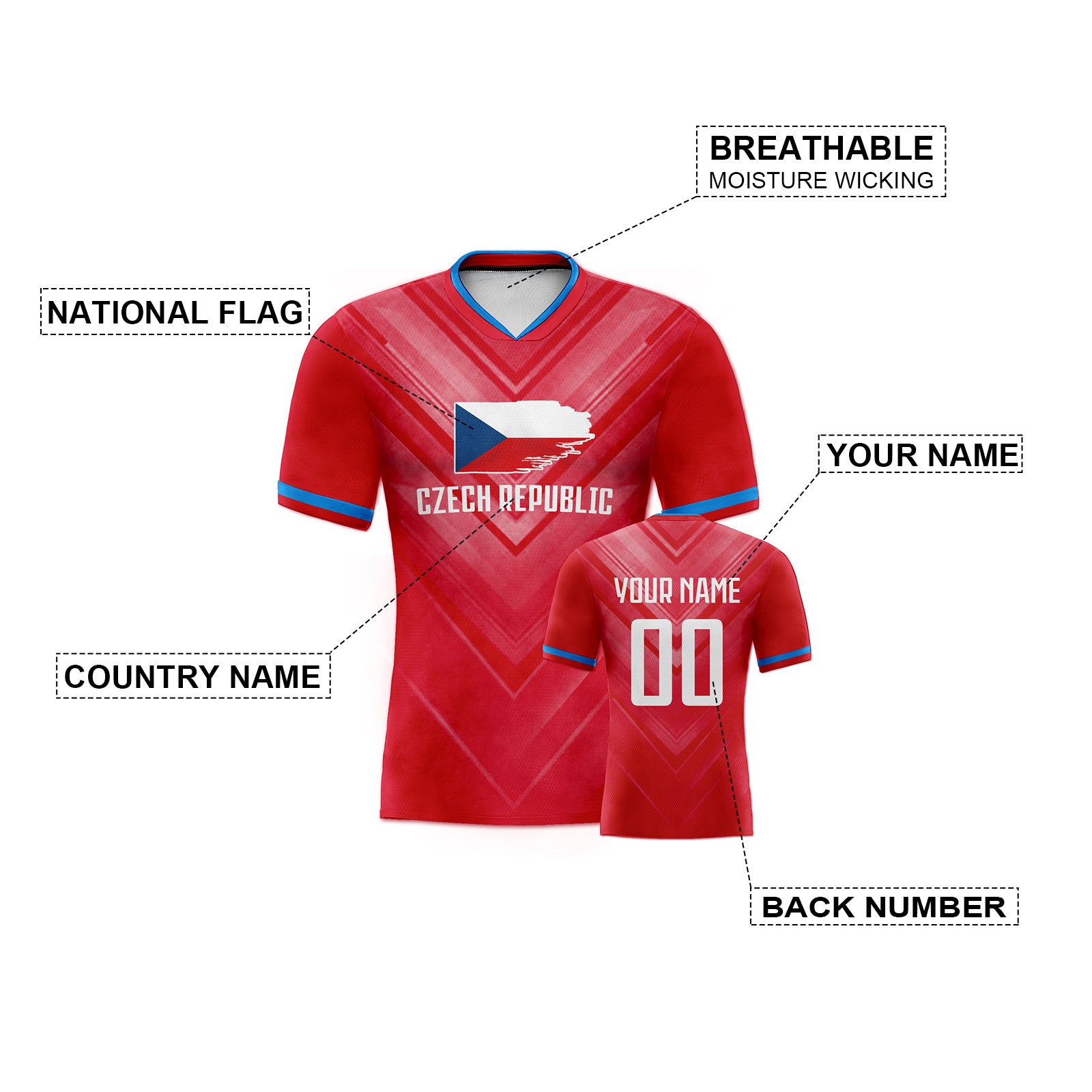 Custom Printed Football Jersey | Personalized Numbered Sports Shirt