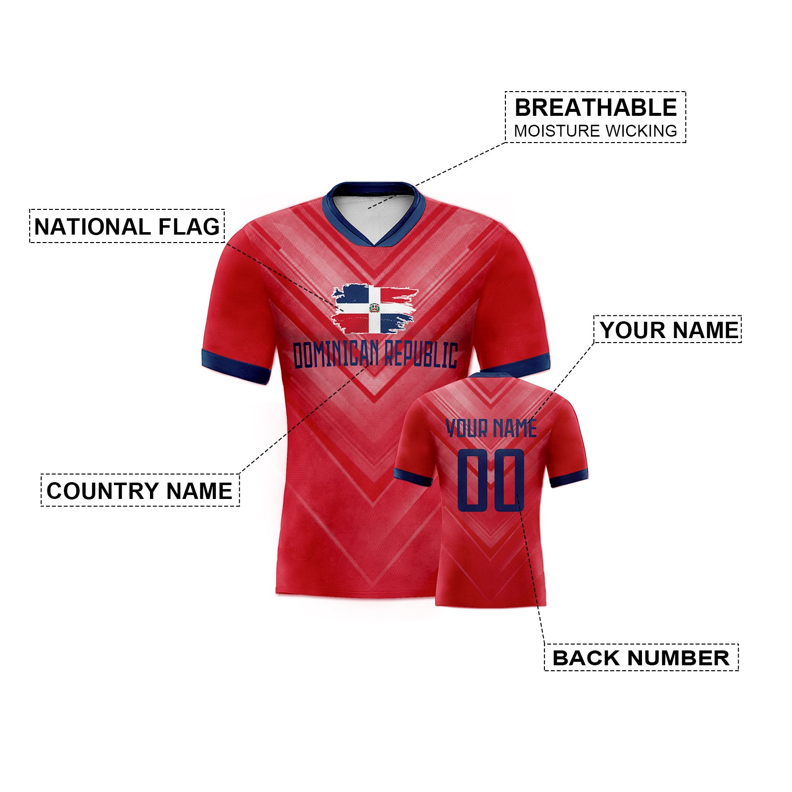 Customizable Football Match Jersey | Personalized Name and Number Option