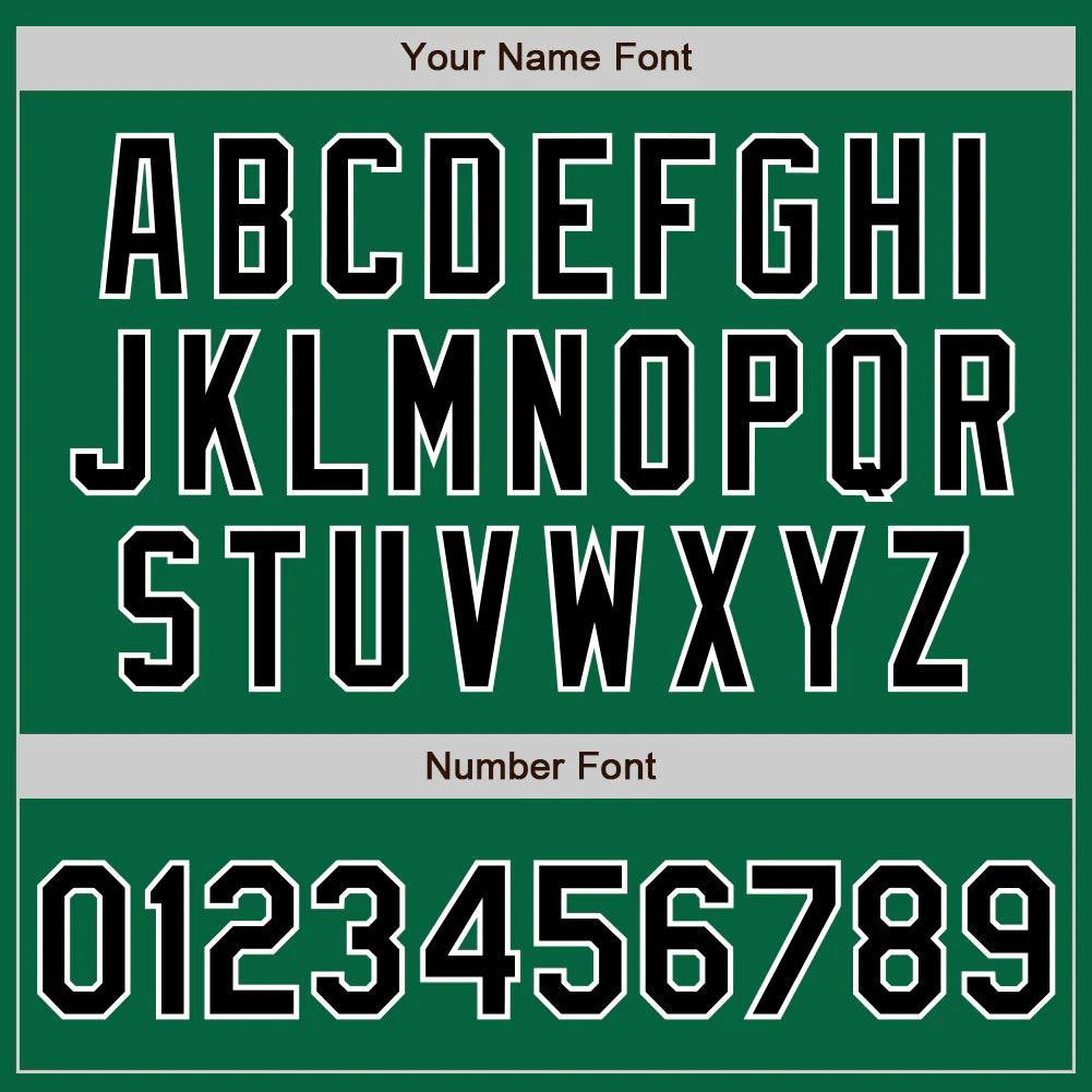Custom Kelly Green Black-White Baseball Jersey | Personalized Name & Number Shirt
