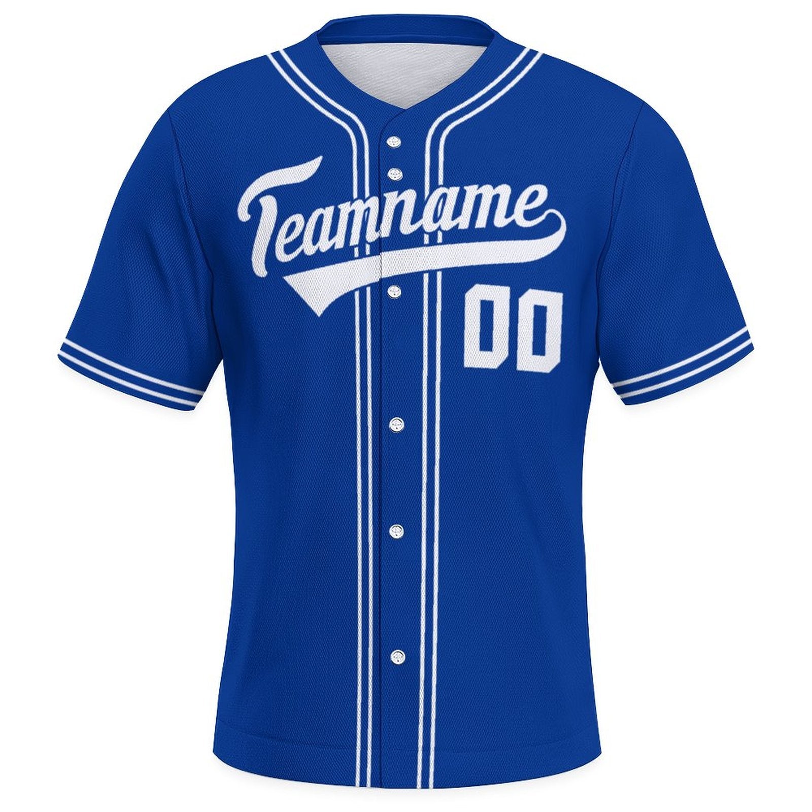 Custom Baseball Jersey with Name & Number | Royal White Breathable Team Shirt