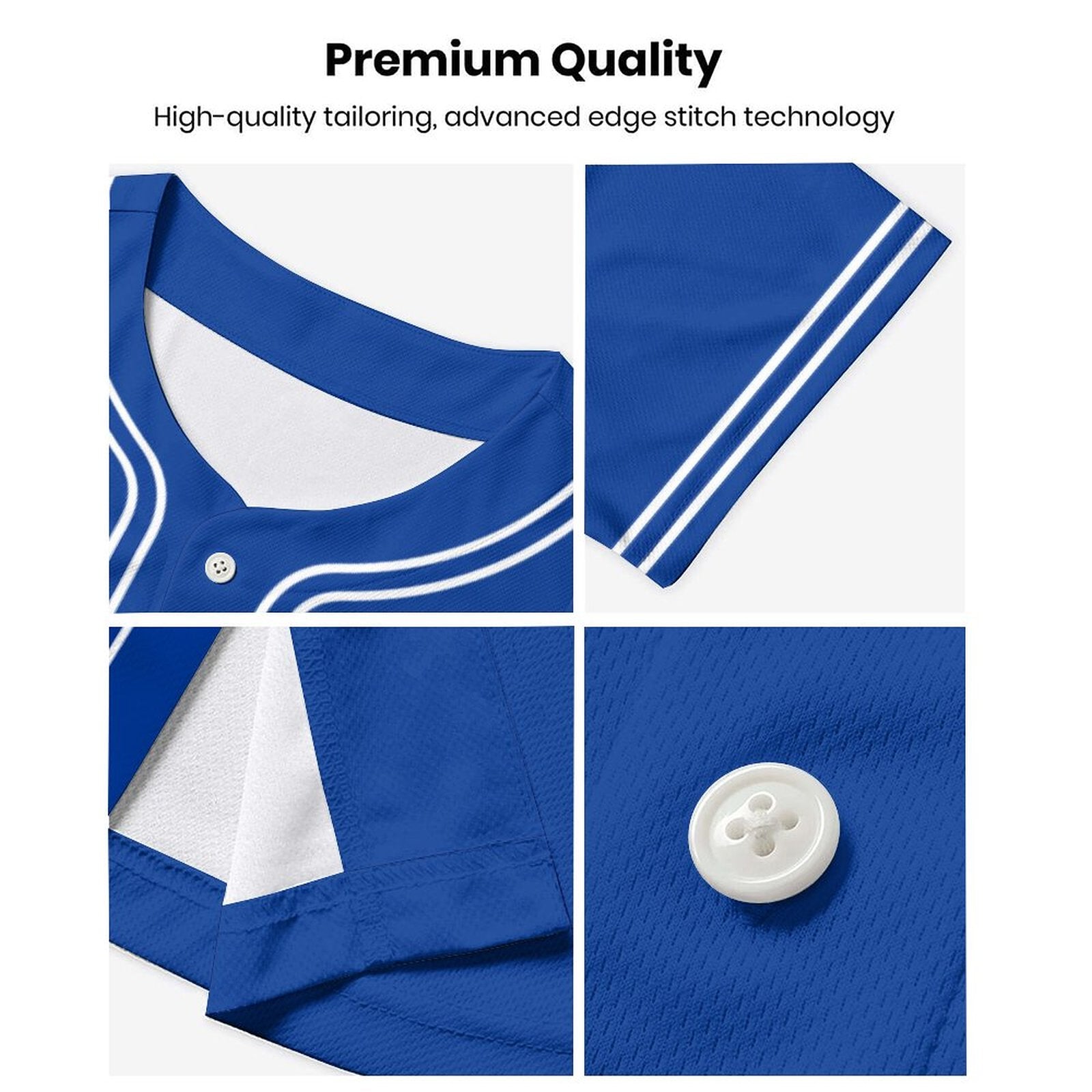 Custom Baseball Jersey with Name & Number | Royal White Breathable Team Shirt