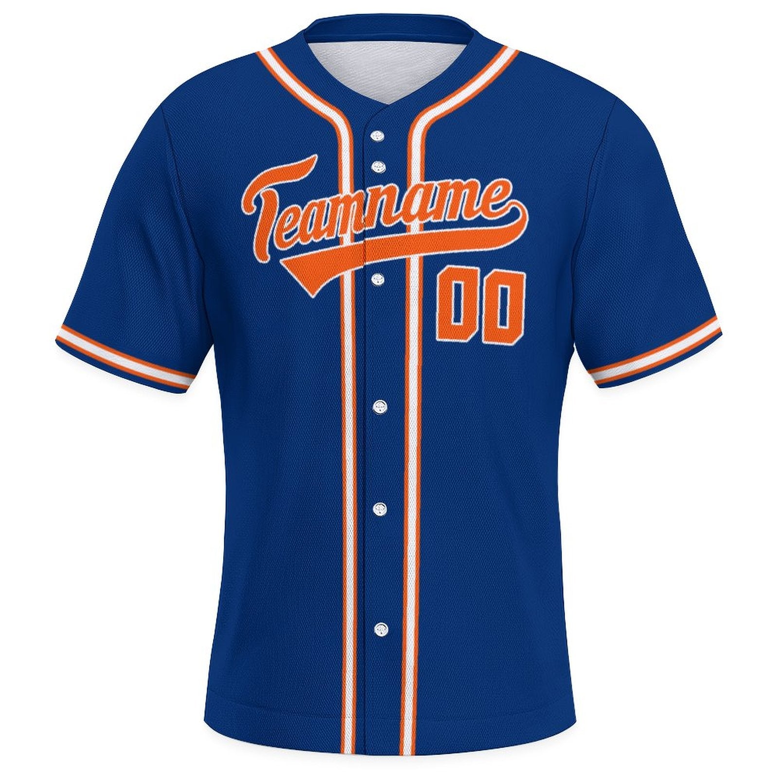Custom Baseball Jersey with Name & Number | Pure Dark Blue Royal Orange-White Breathable Team Shirt