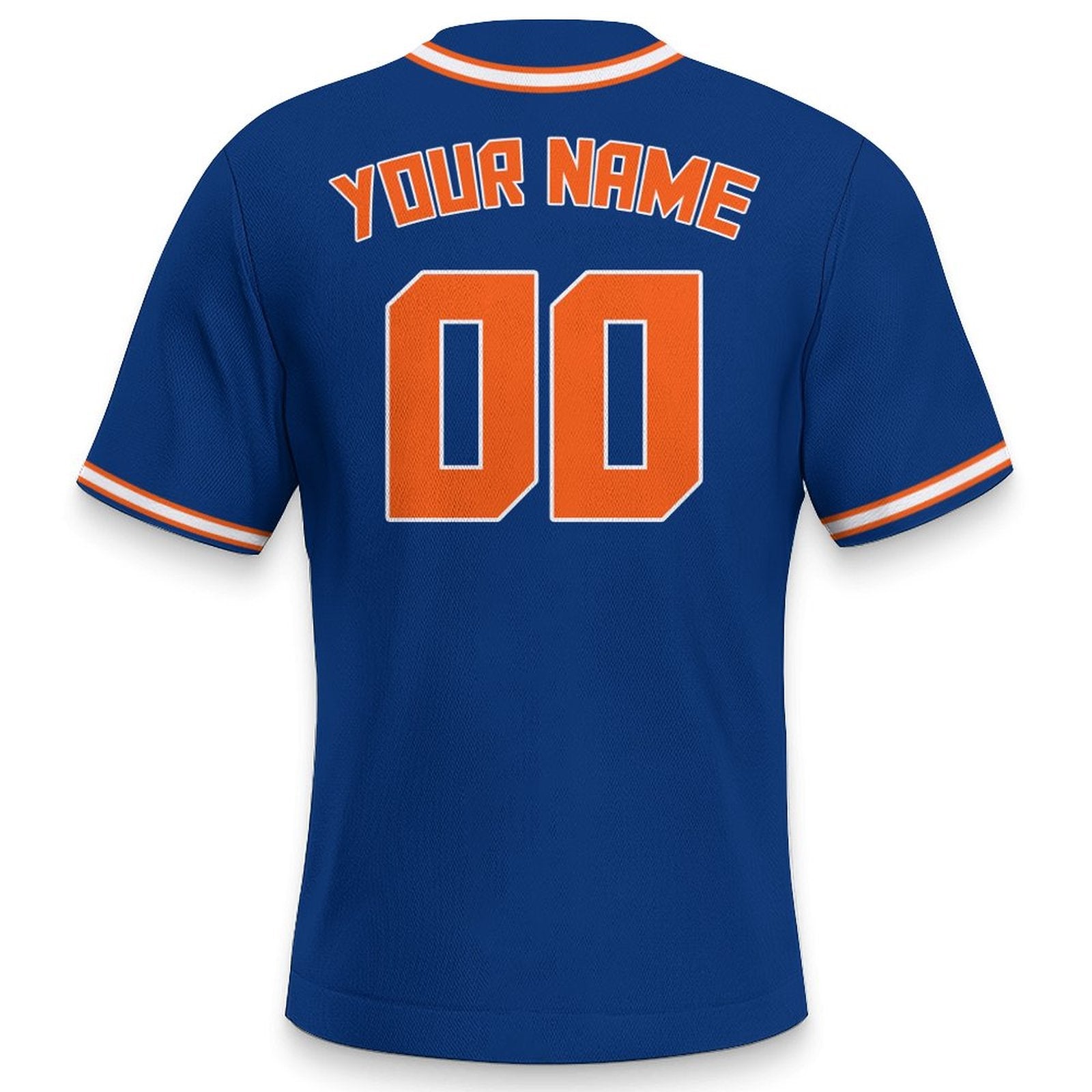 Custom Baseball Jersey with Name & Number | Pure Dark Blue Royal Orange-White Breathable Team Shirt