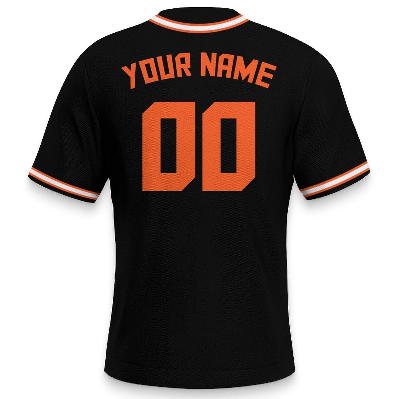 Custom Black Orange-White Baseball Jersey | Personalized Name & Number Shirt