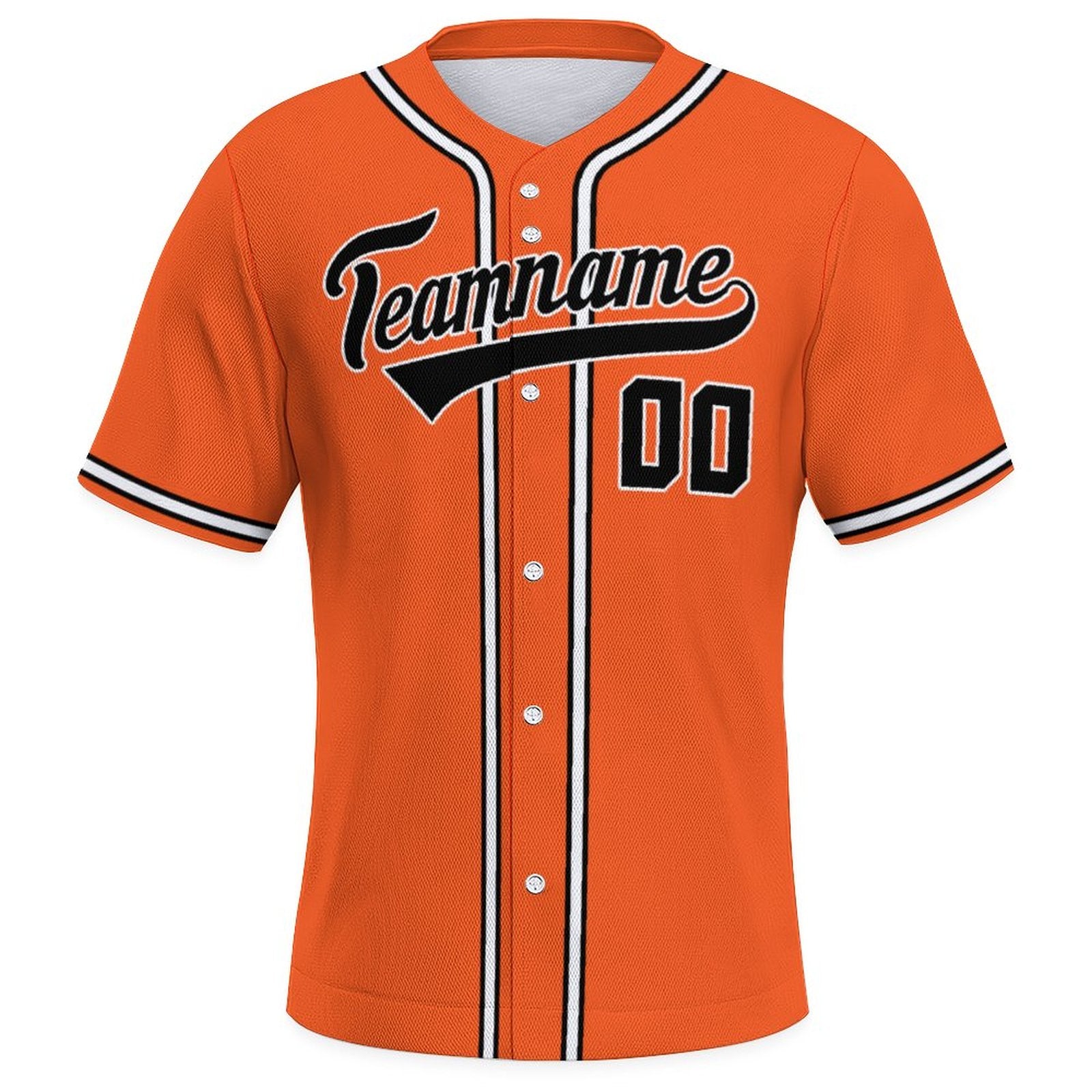 Custom Baseball Team Jersey | Orange Black-White Personalized Shirt for Practice and Play