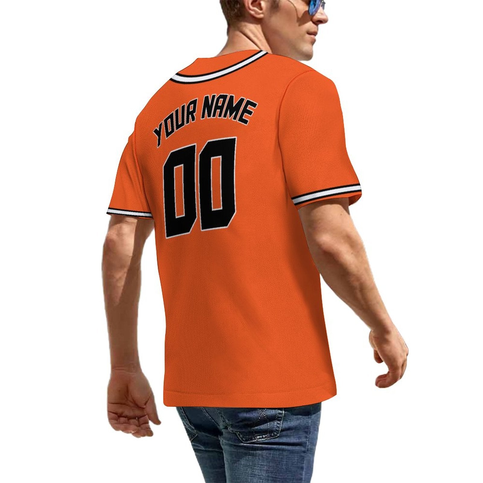 Custom Baseball Team Jersey | Orange Black-White Personalized Shirt for Practice and Play