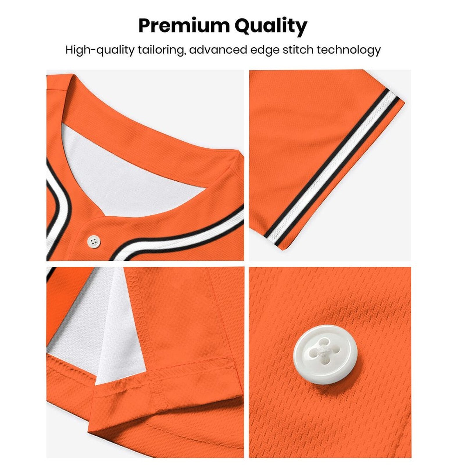 Custom Baseball Team Jersey | Orange Black-White Personalized Shirt for Practice and Play