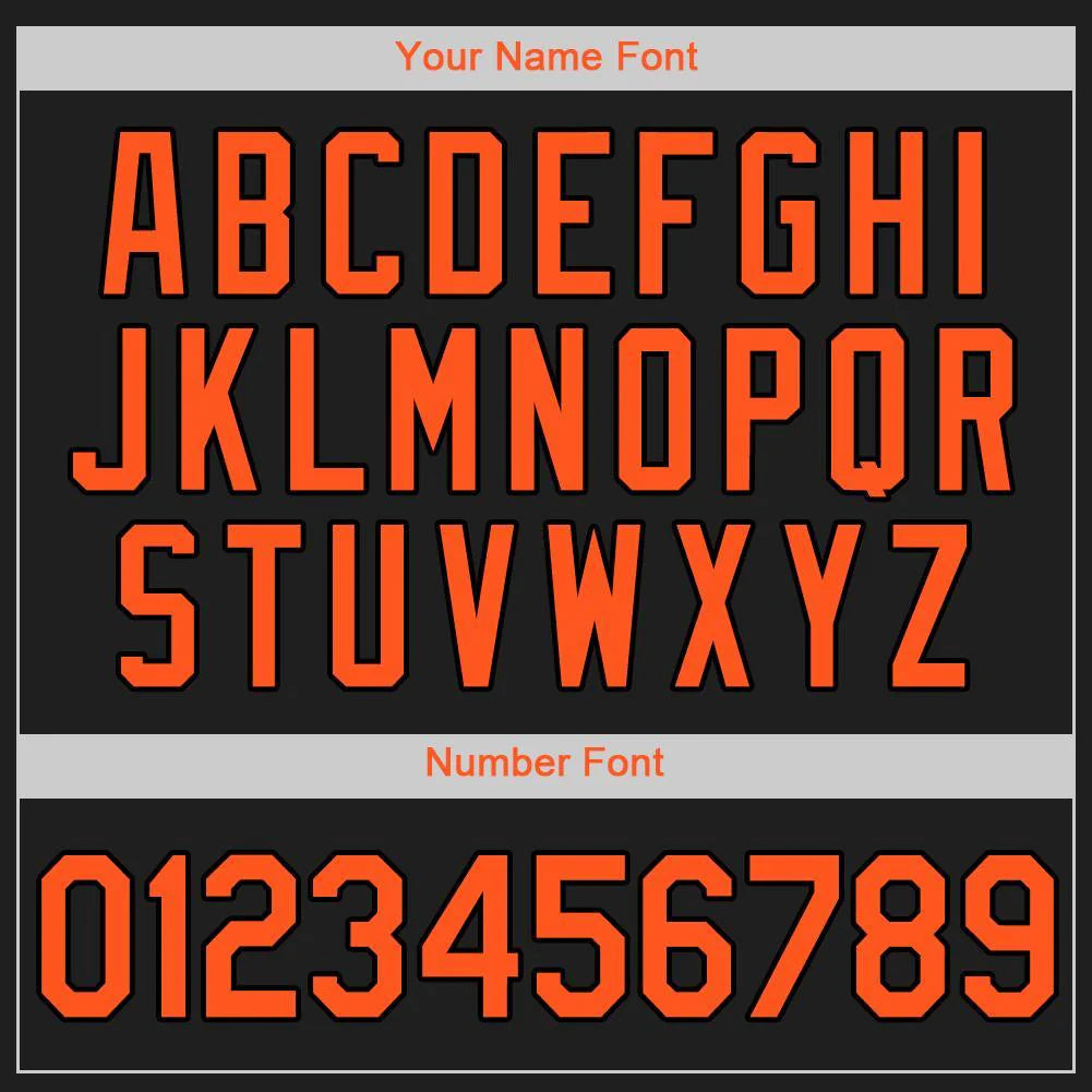 Custom Black Orange-White Baseball Jersey | Personalized Name & Number Shirt