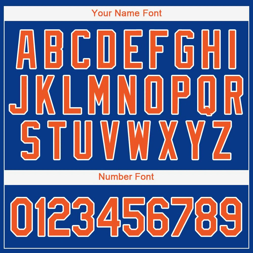 Custom Baseball Jersey with Name & Number | Pure Dark Blue Royal Orange-White Breathable Team Shirt