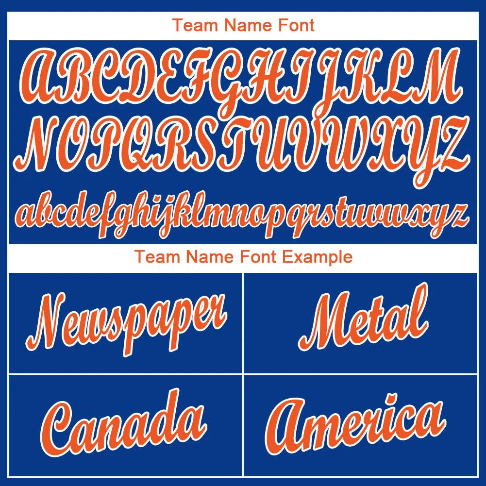 Custom Baseball Jersey with Name & Number | Pure Dark Blue Royal Orange-White Breathable Team Shirt